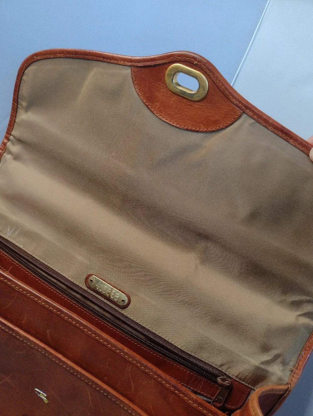 Vintage Hartmann Lombardo Woven Leather Gentlemen’s Briefcase Bag Brown Tan